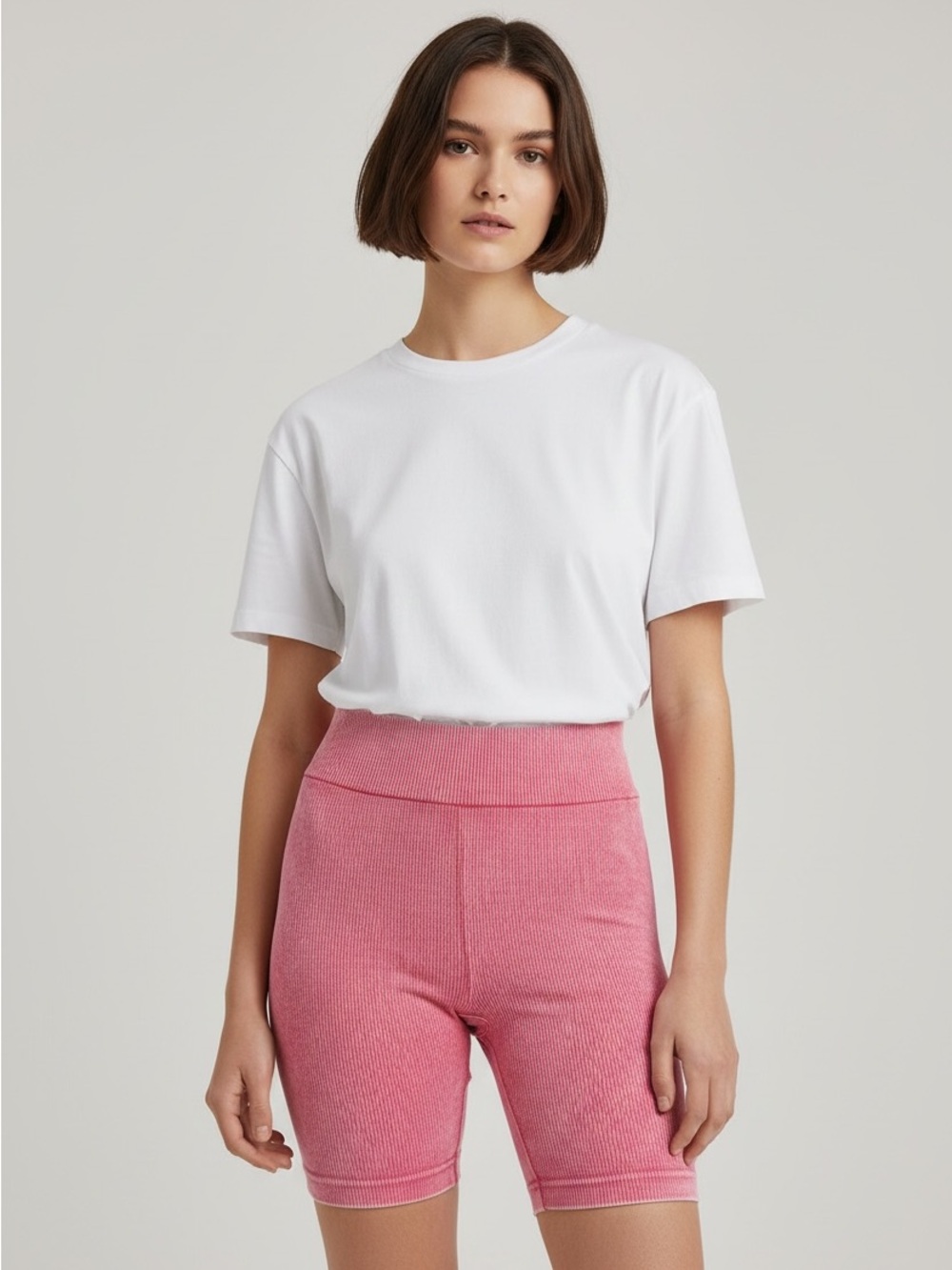 No Boundaries Ribbed Pink Bike Shorts